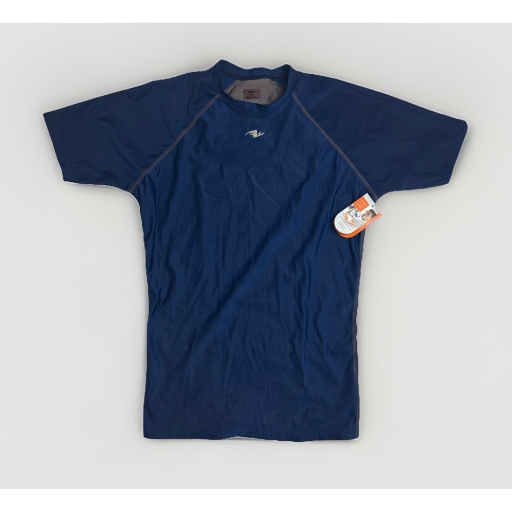 Athletic Works Boys Blue Compression Shirt Short Sleeve Spandex Top Size XL